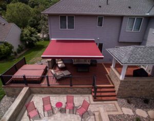 Awning over home deck