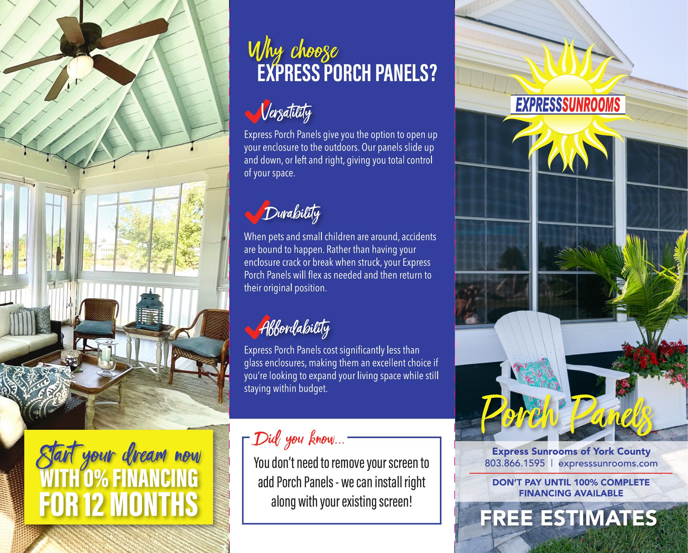Explore Custom Tri-Fold Porch Panels | Express Sunrooms
